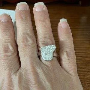 silver heart cubic zirconia stones